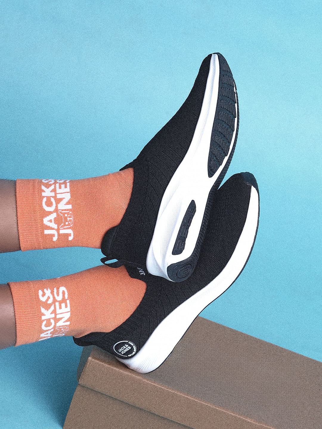 Black Knit Slip-On Sneakers - 40