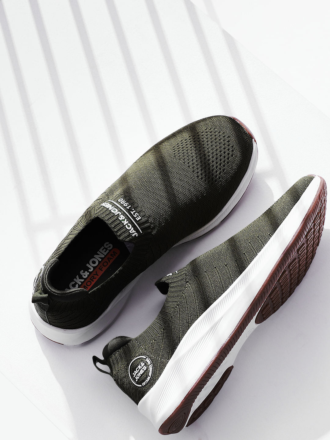 Olive Slip-On Sneakers - 40