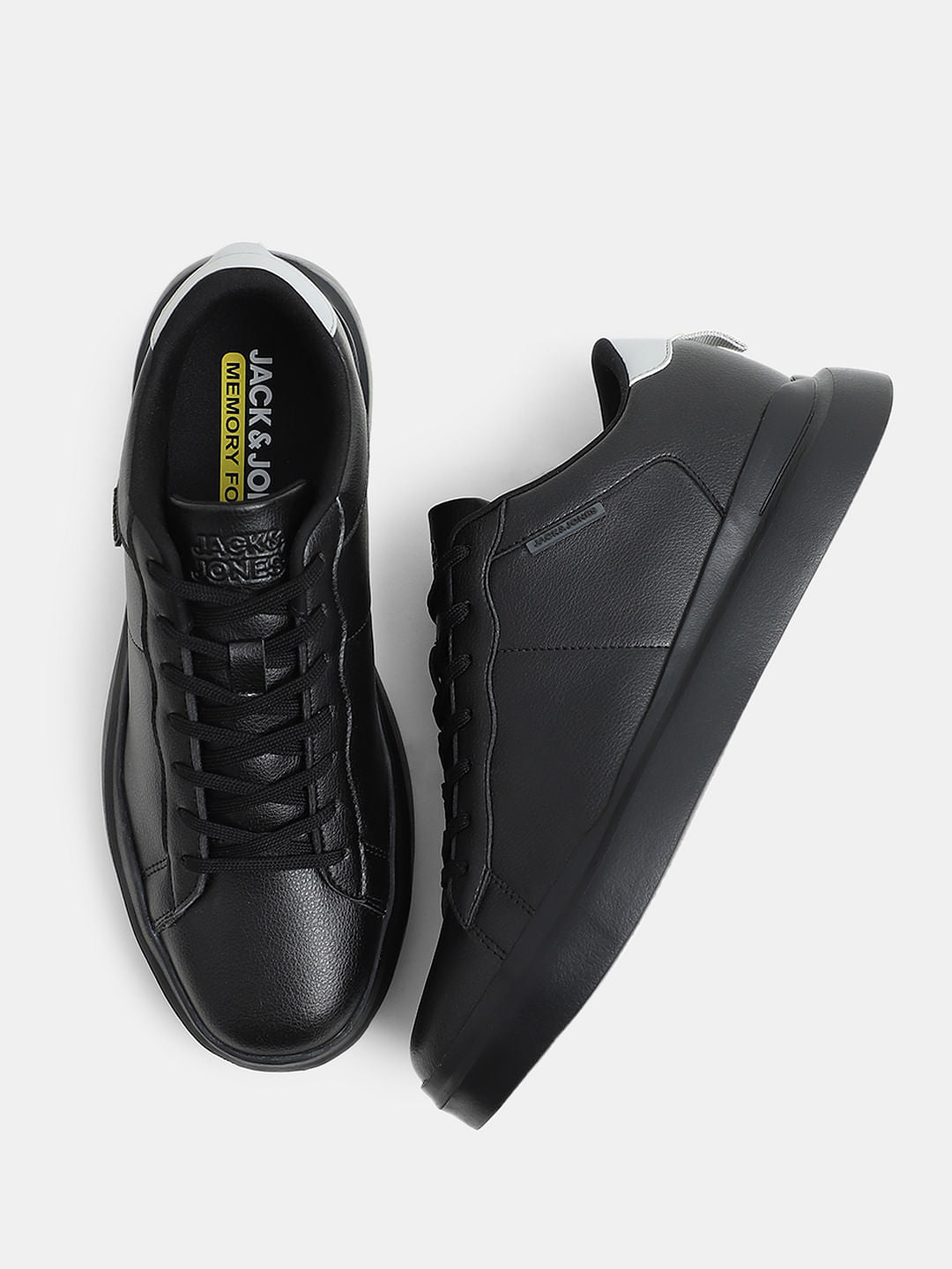 Black Premium Lace-Up Sneakers