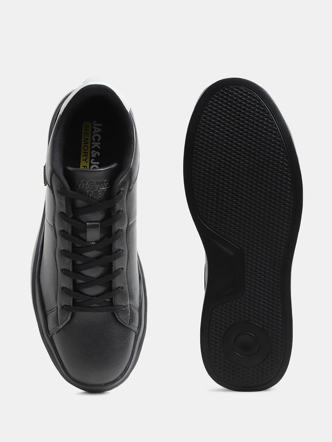 Black Premium Lace-Up Sneakers