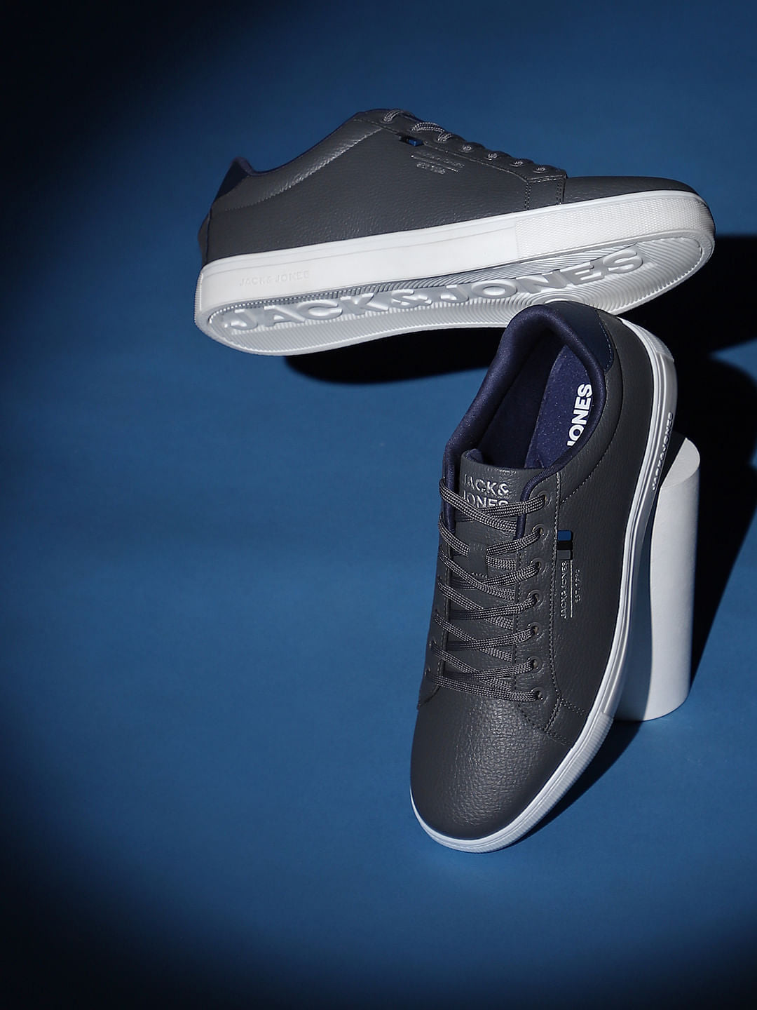 Grey Premium Lace Up Sneakers - 40
