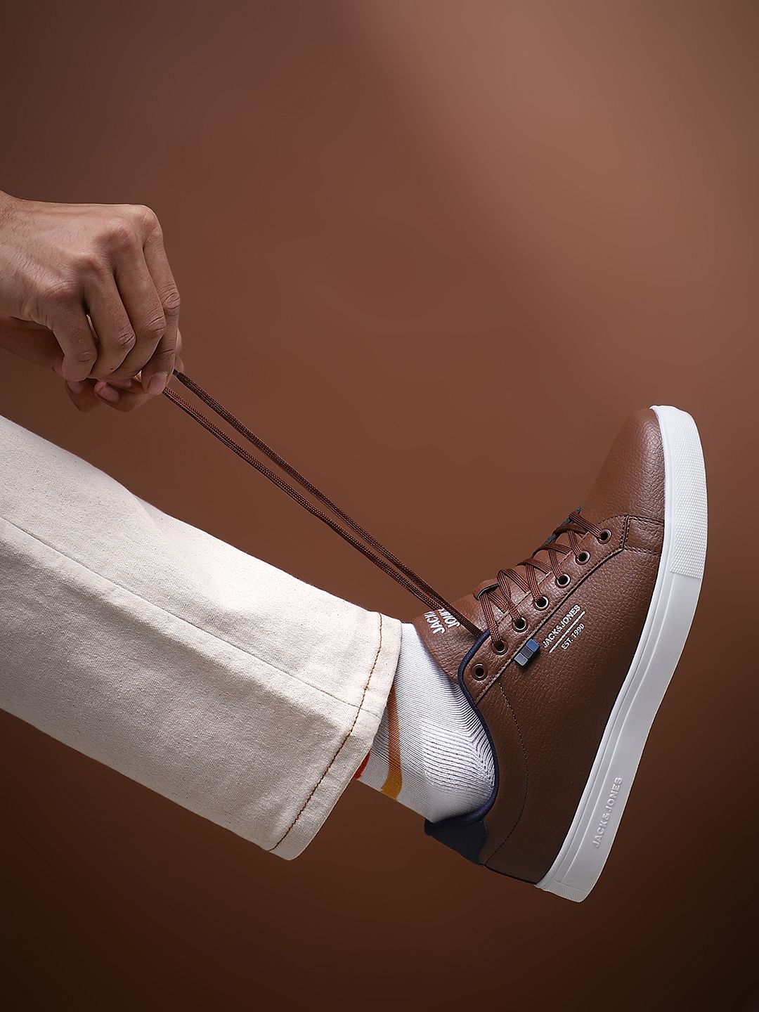 Brown Premium Lace Up Sneakers - 40