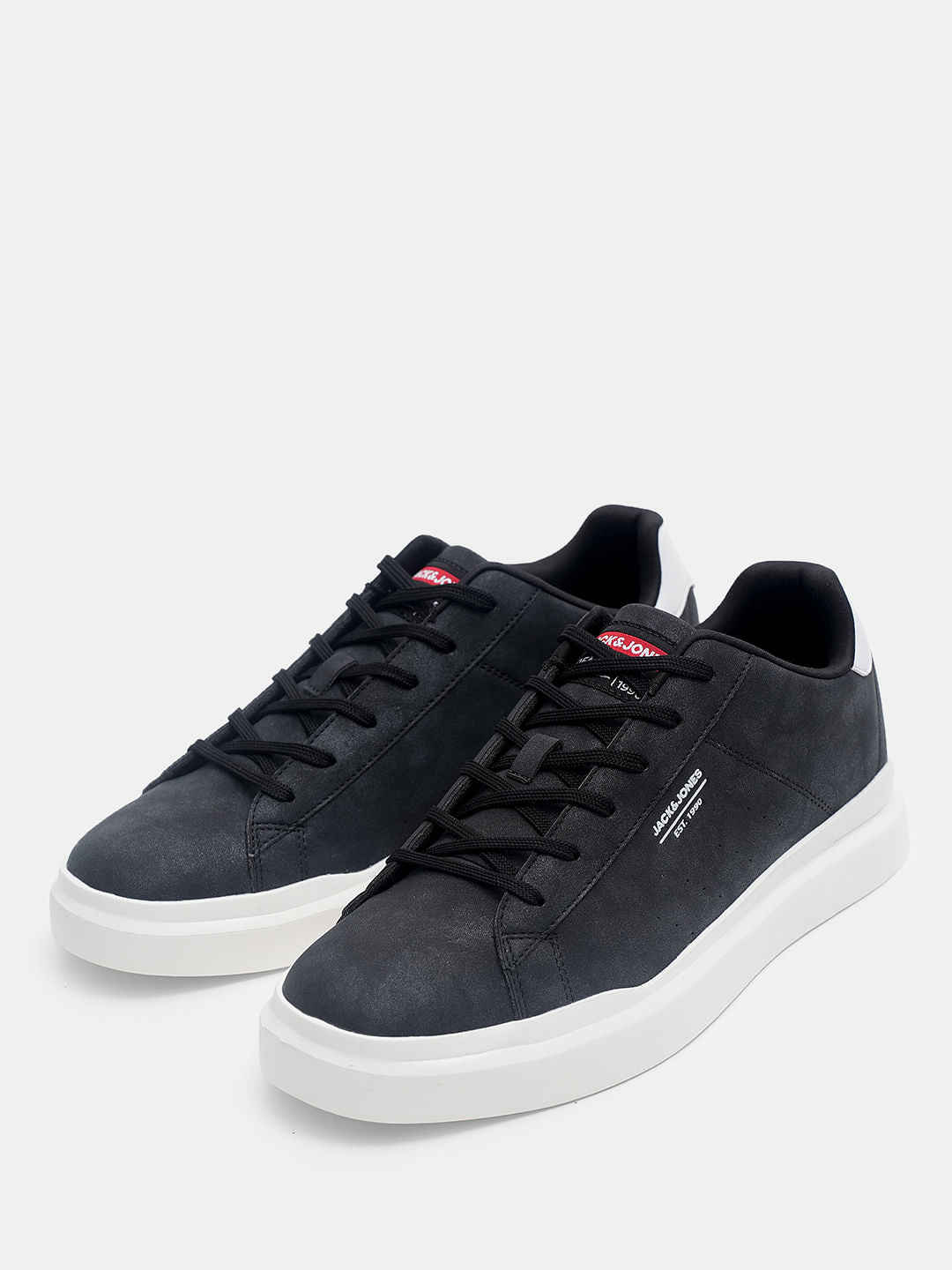 Black Vintage Lace-Up Sneakers