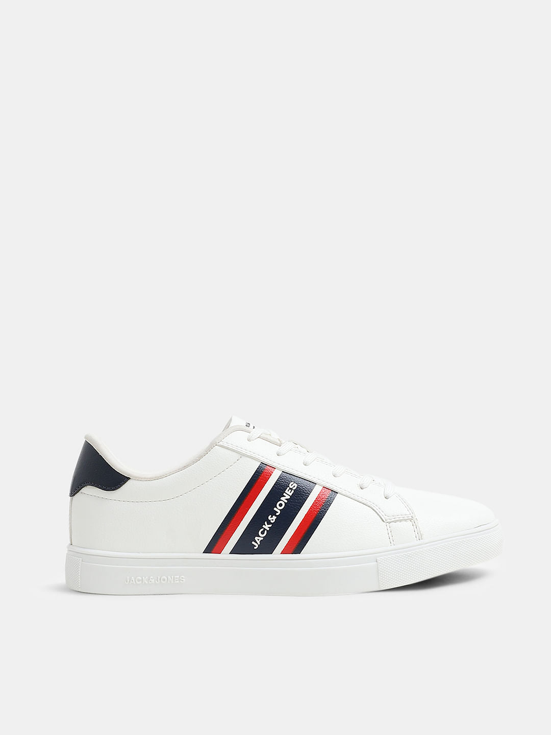 White Logo Print Sneakers