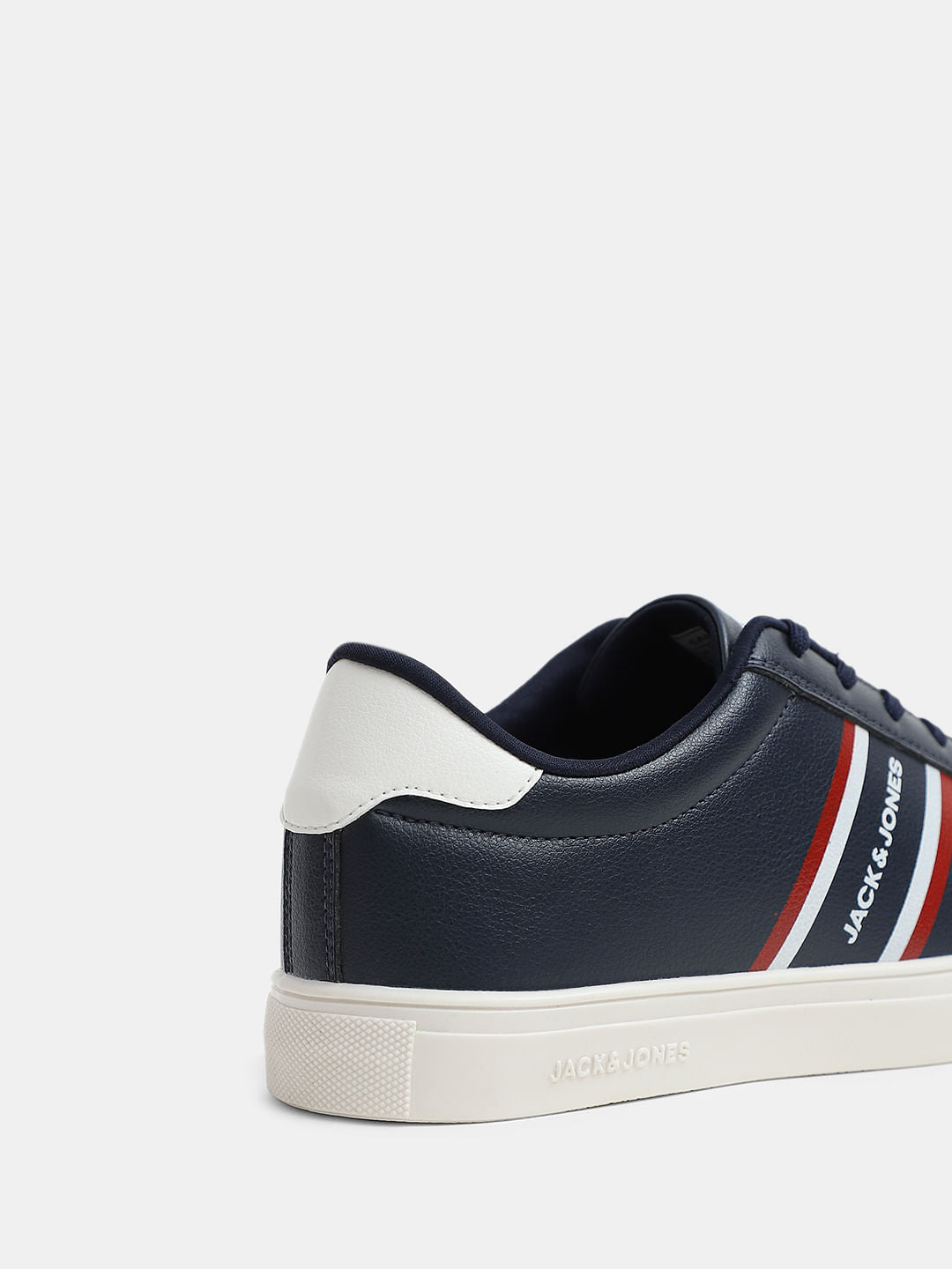 Navy Blue Logo Print Sneakers