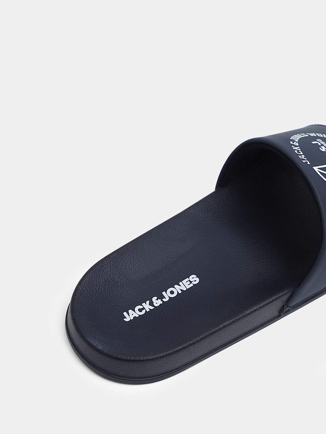 Dark Blue Logo Print Sliders