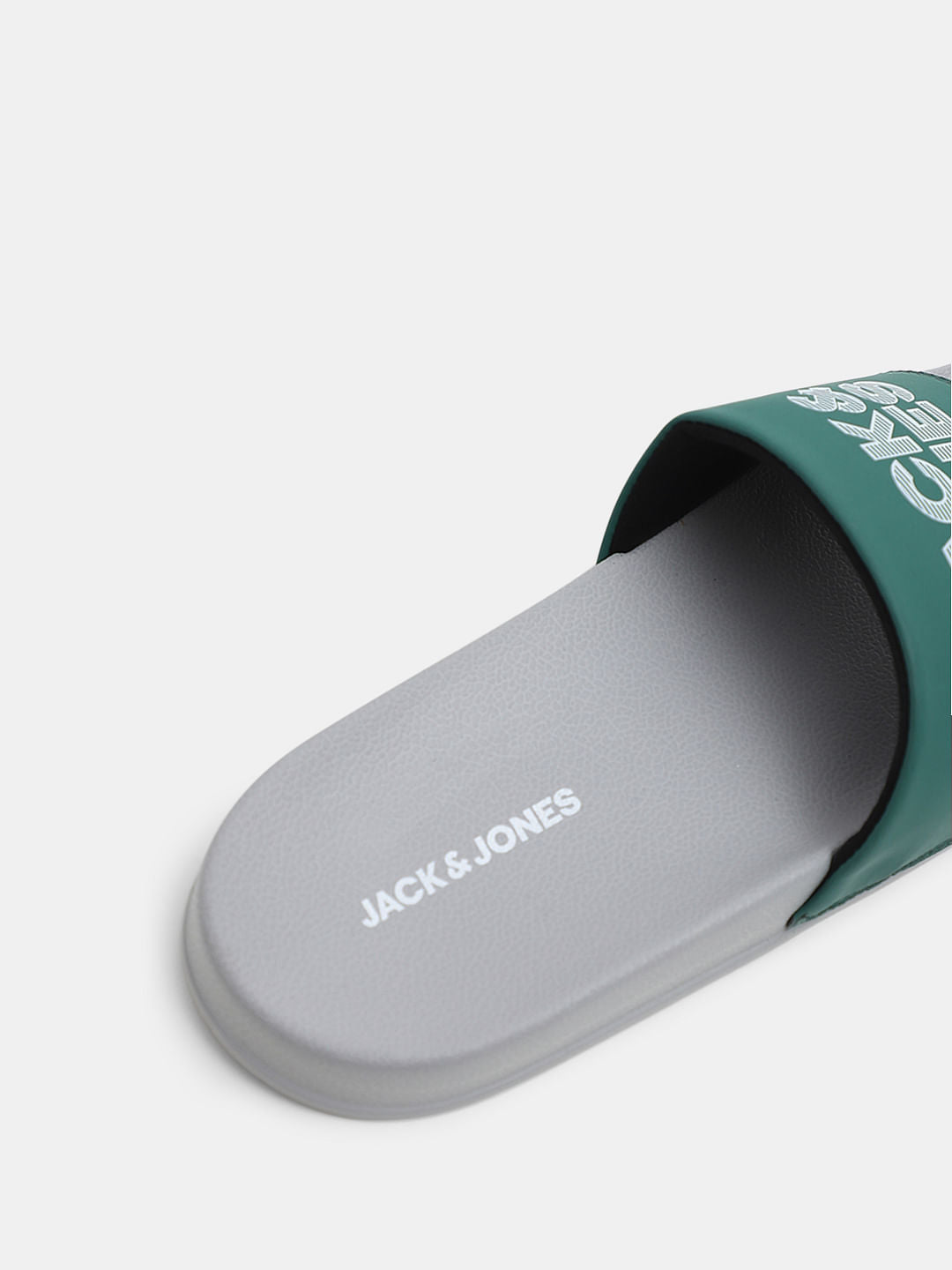 Green & Grey Logo Print Sliders