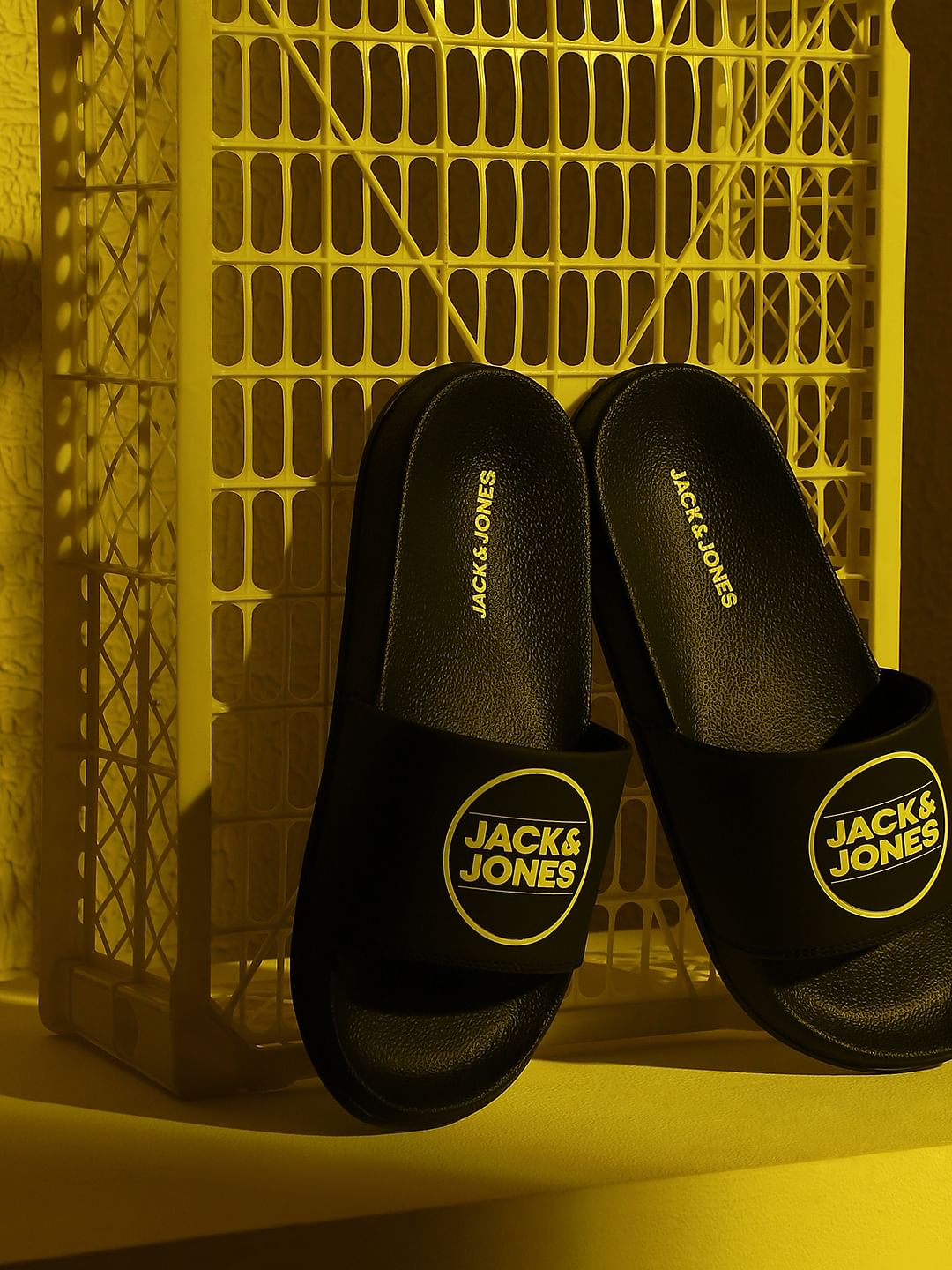 Black Logo Print Pool Sliders - 40