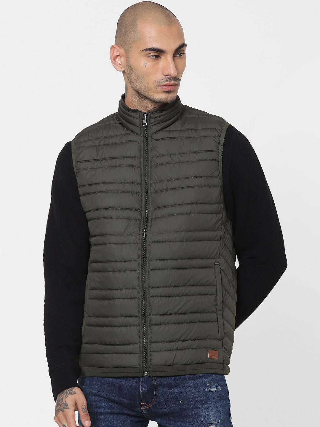 Green Sleeveless Lightweight Puffer Jacket