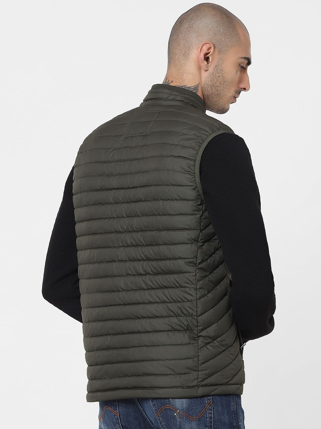 Green Sleeveless Lightweight Puffer Jacket