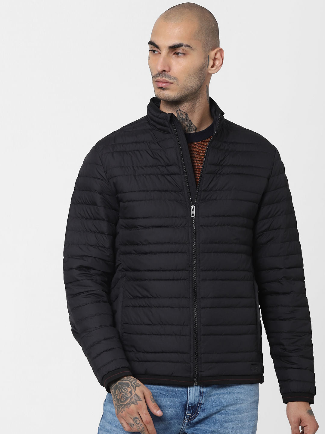 Black Lightweight Puffer Jacket