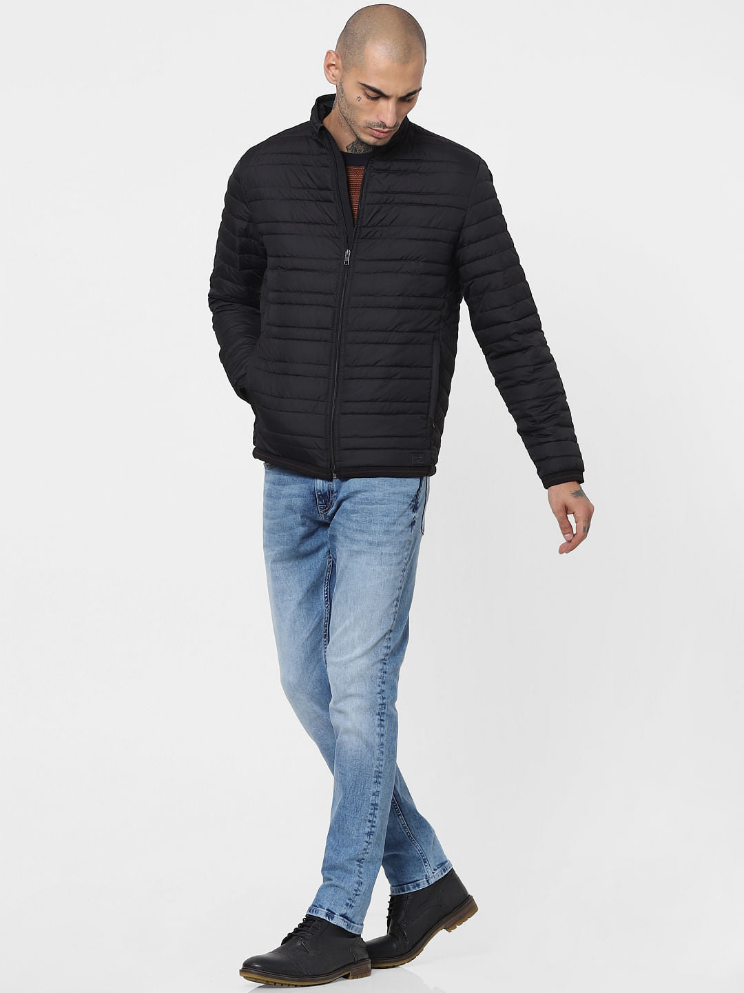Black Lightweight Puffer Jacket
