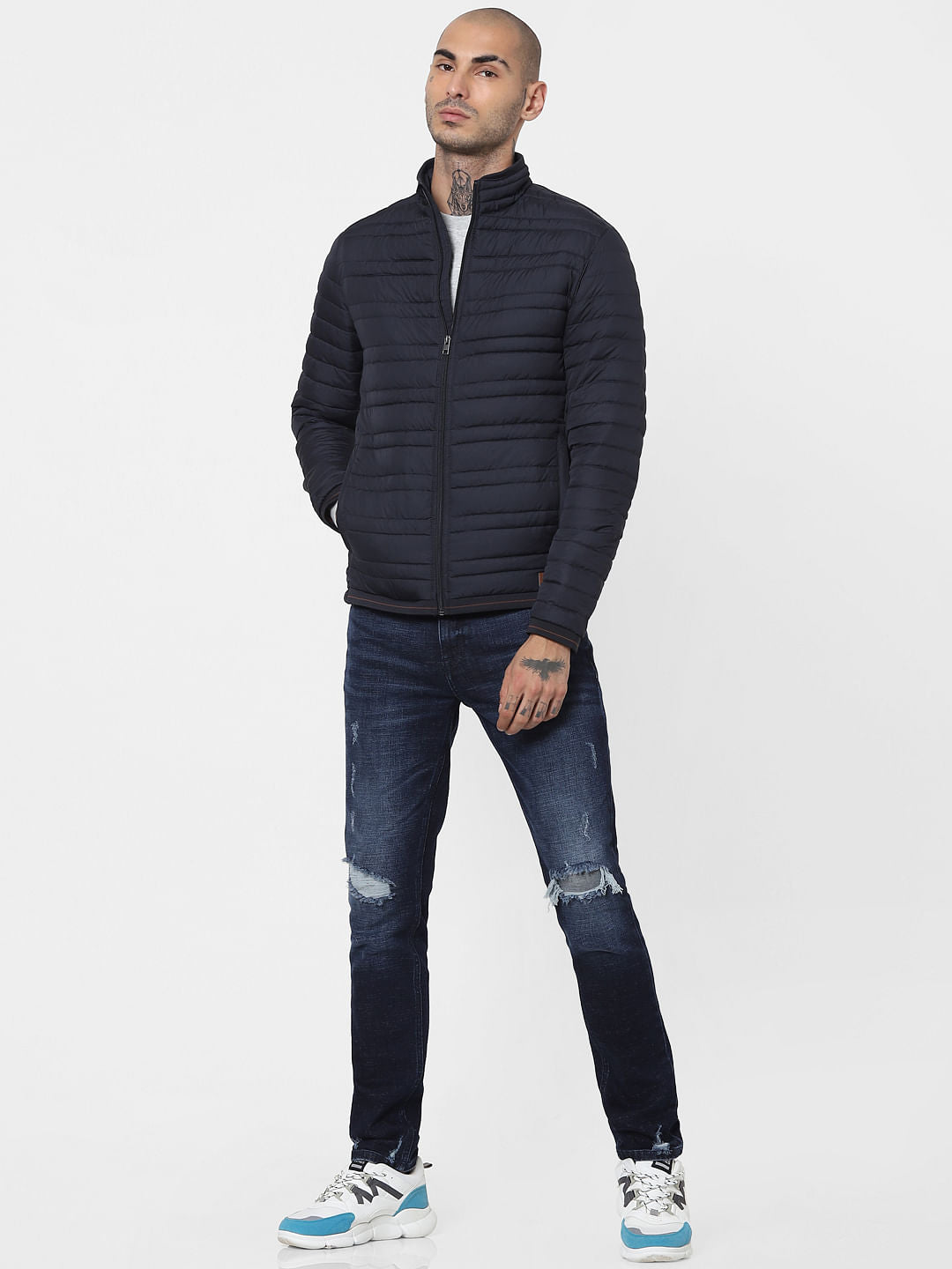 Blue Lightweight Puffer Jacket