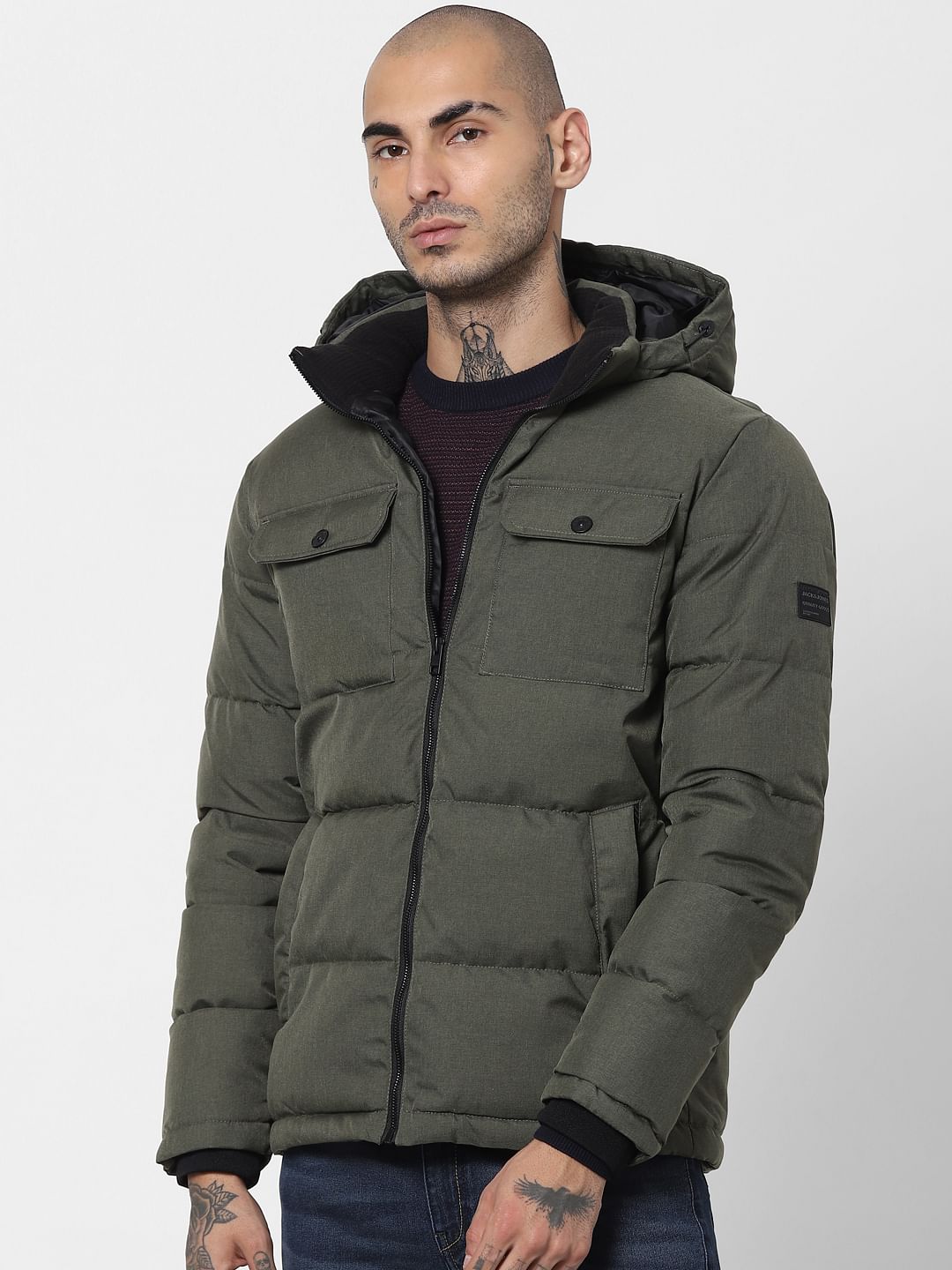 Green Hooded Puffer Jacket