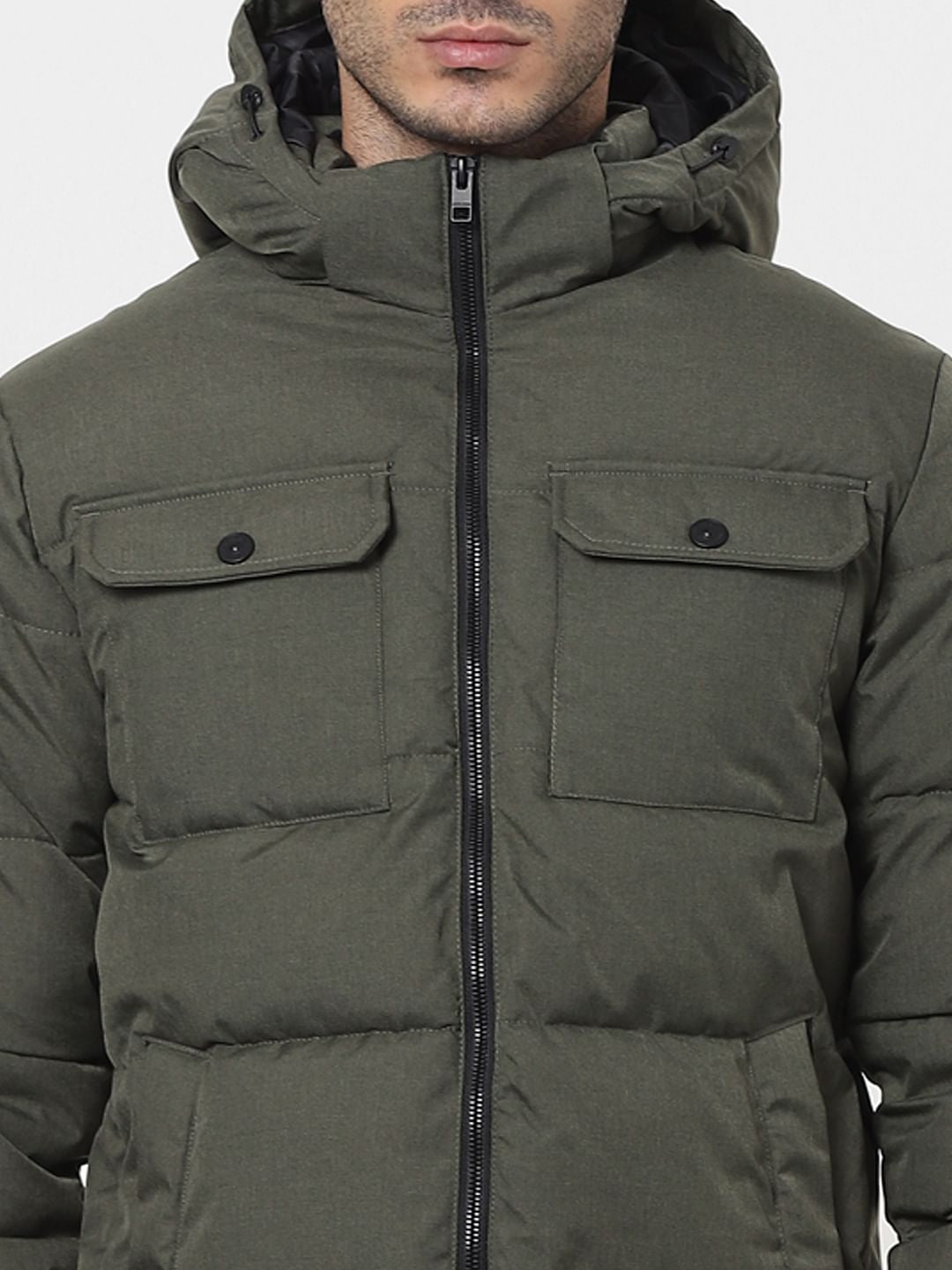 Green Hooded Puffer Jacket