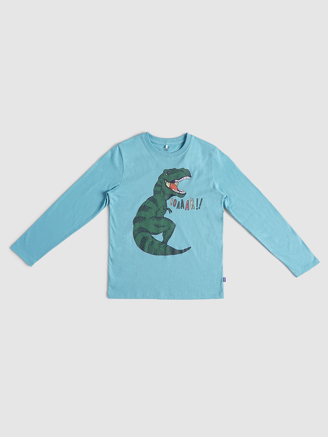 Boys Blue Graphic Print Full Sleeves T-shirt