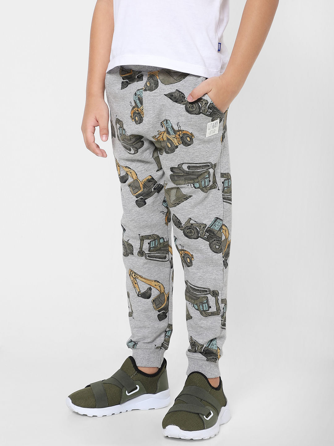 BOYS Grey Graphic Print Sweatpants