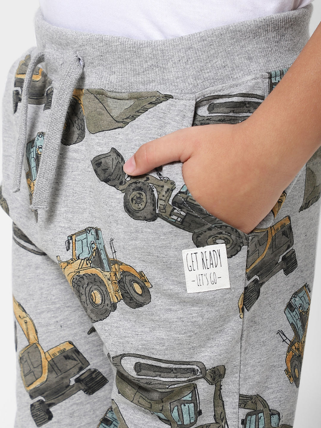 BOYS Grey Graphic Print Sweatpants