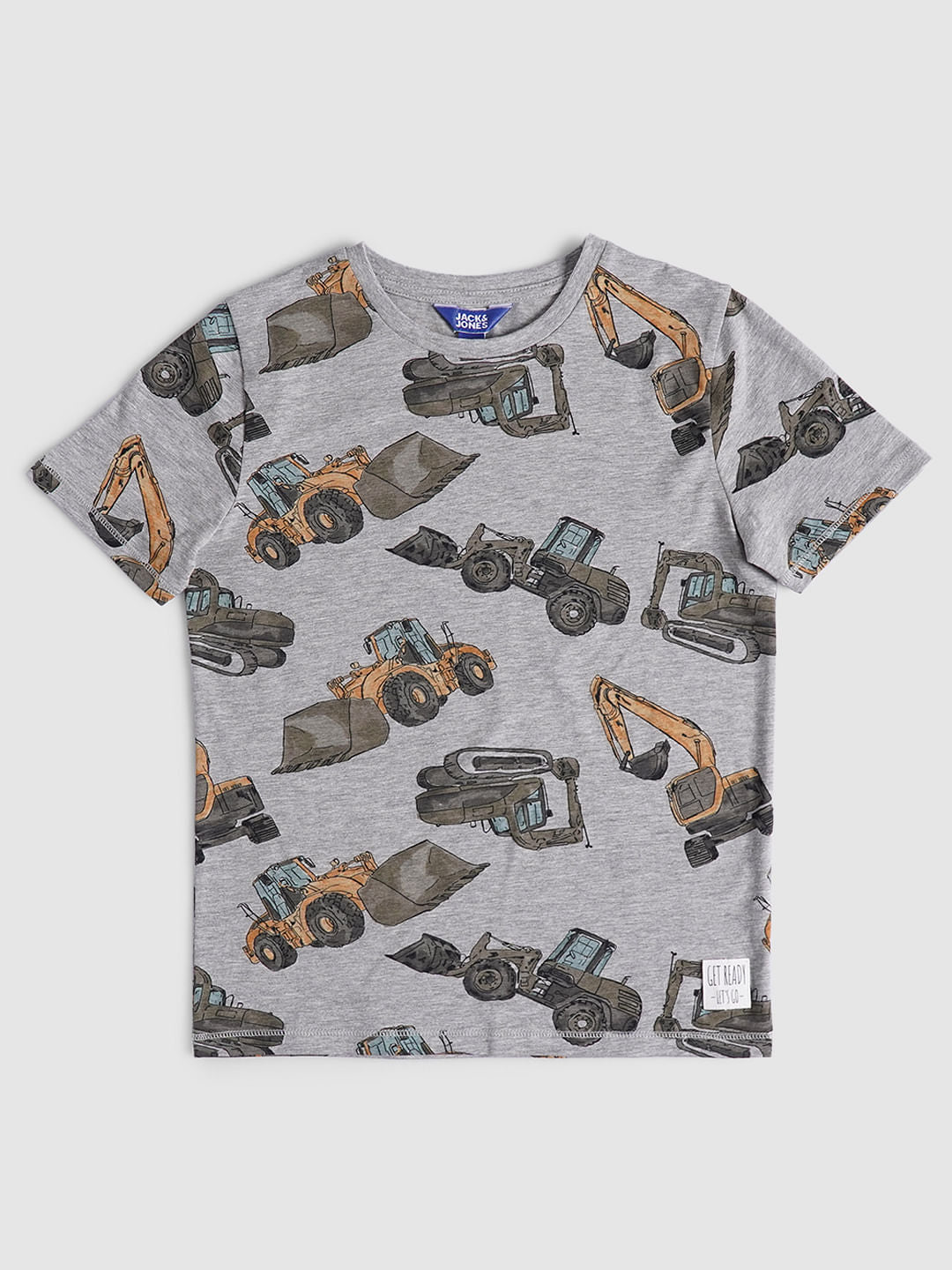 Boys Grey Graphic Print Crew Neck T-shirt - 4/5Y