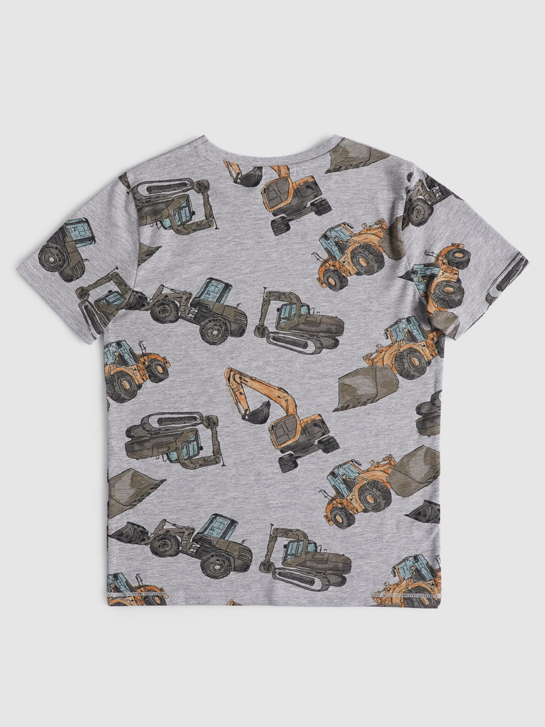 Boys Grey Graphic Print Crew Neck T-shirt