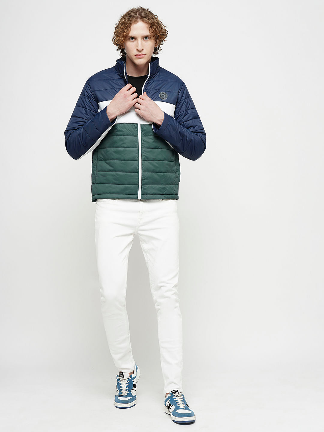 PRODUKT by JACK&JONES Blue Colourblocked Puffer Jacket