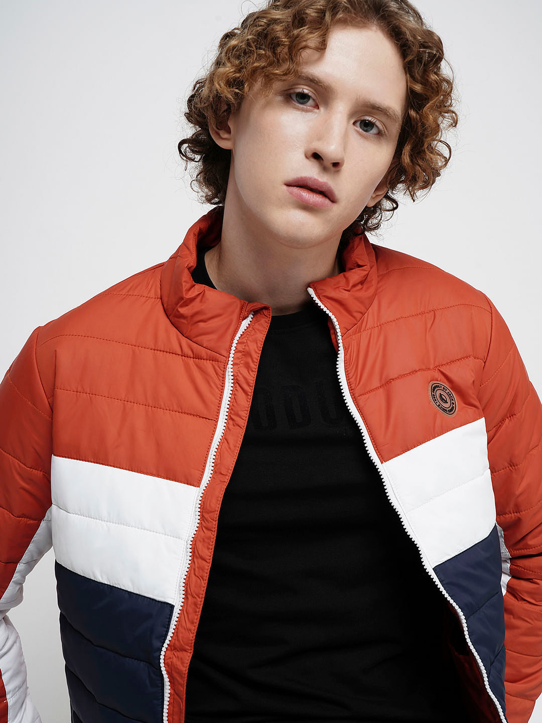 PRODUKT by JACK&JONES Red Colourblocked Puffer Jacket - S