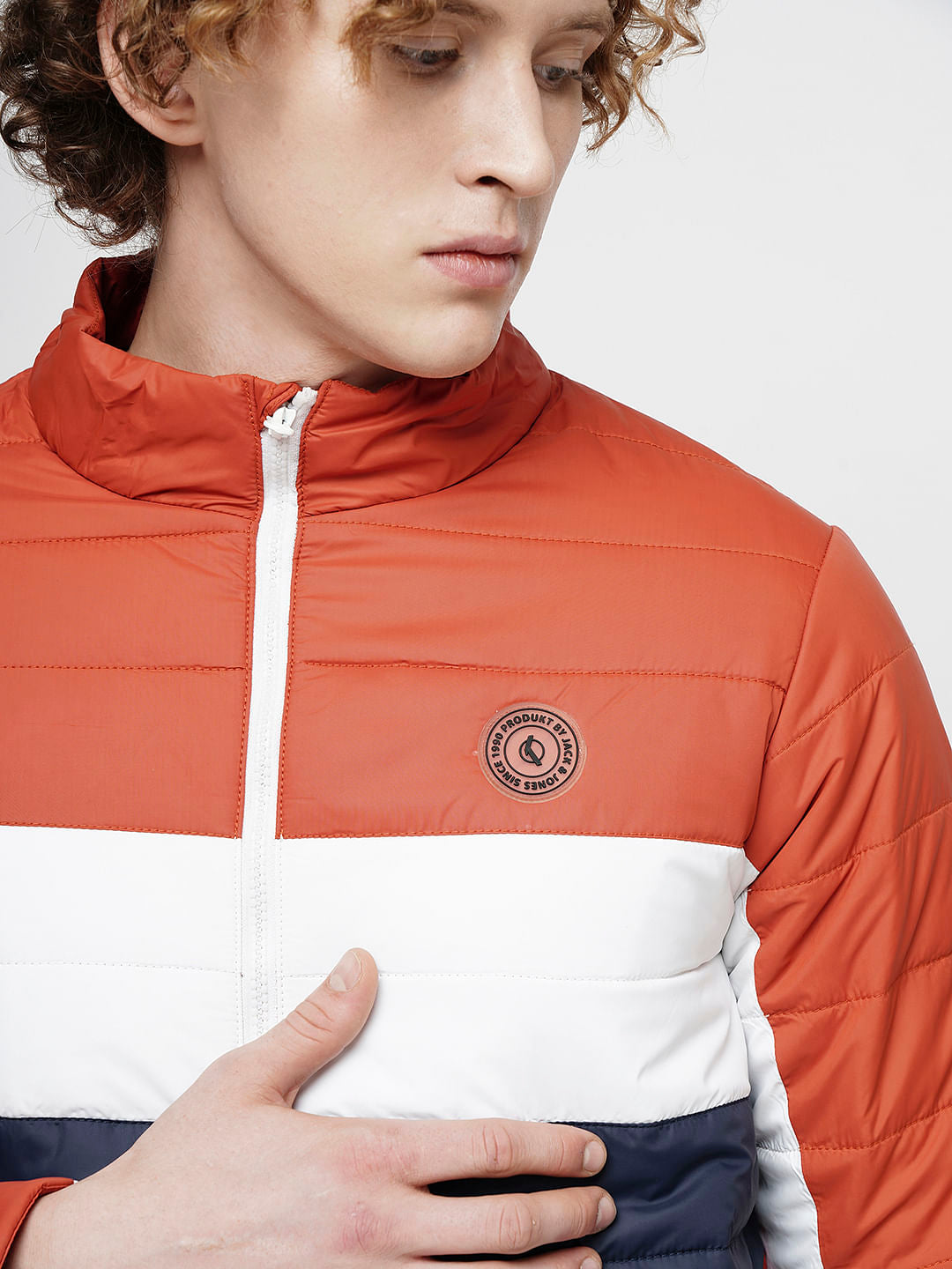 PRODUKT by JACK&JONES Red Colourblocked Puffer Jacket