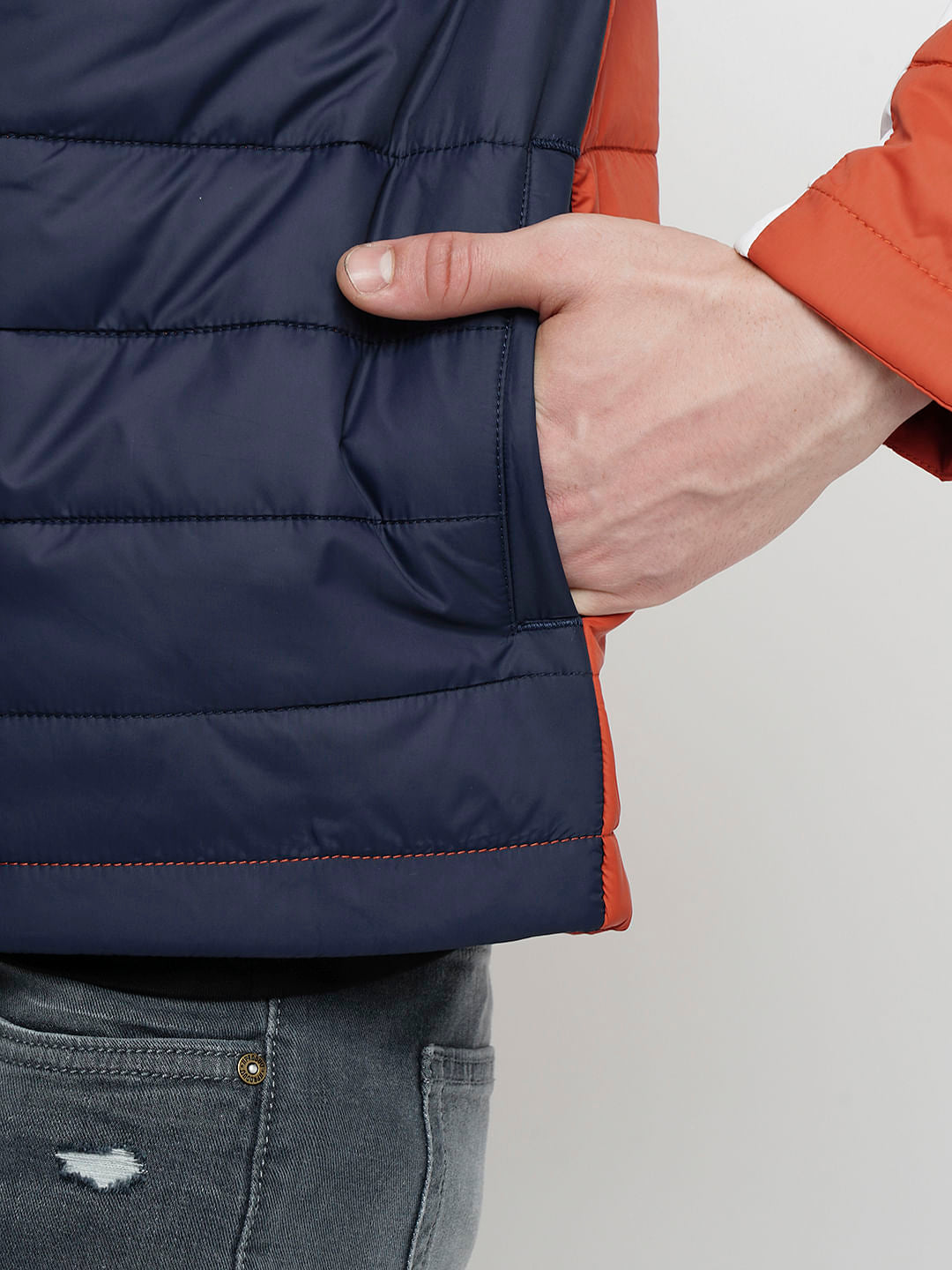 PRODUKT by JACK&JONES Red Colourblocked Puffer Jacket