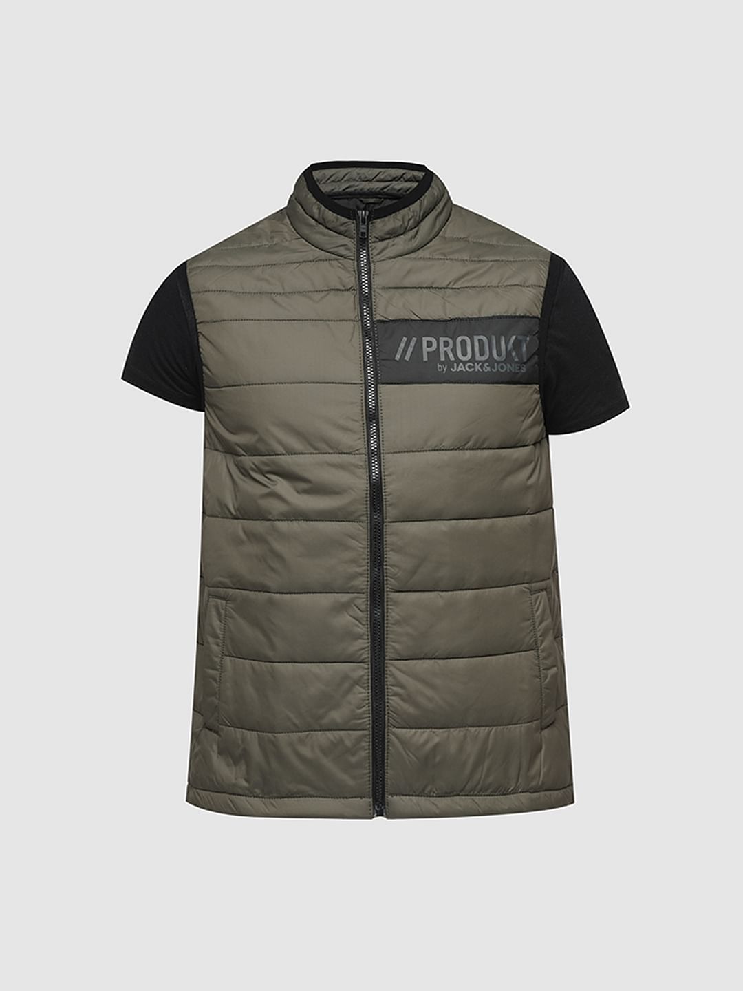 PRODUKT by JACK&JONES Green Sleeveless Puffer Vest