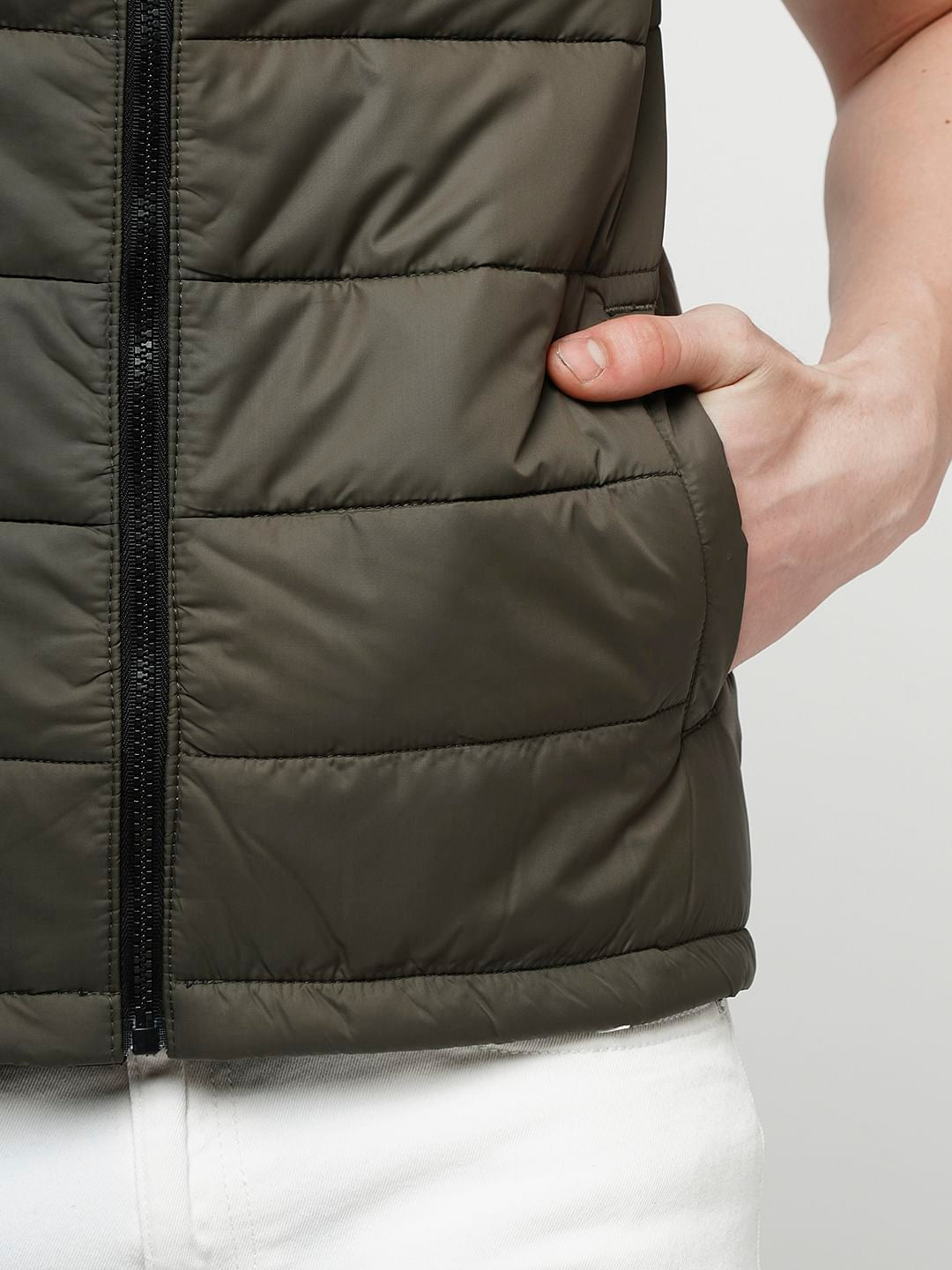 PRODUKT by JACK&JONES Green Sleeveless Puffer Vest