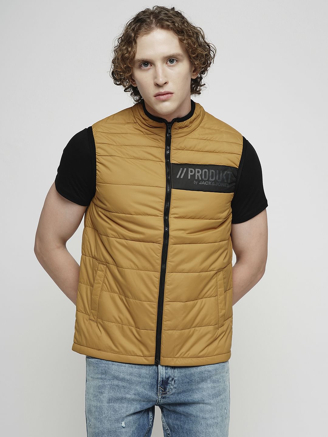 PRODUKT by JACK&JONES Brown Sleeveless Puffer Vest