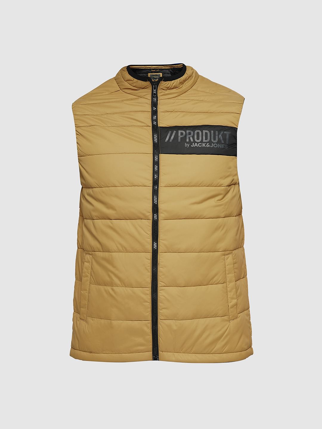 PRODUKT by JACK&JONES Brown Sleeveless Puffer Vest