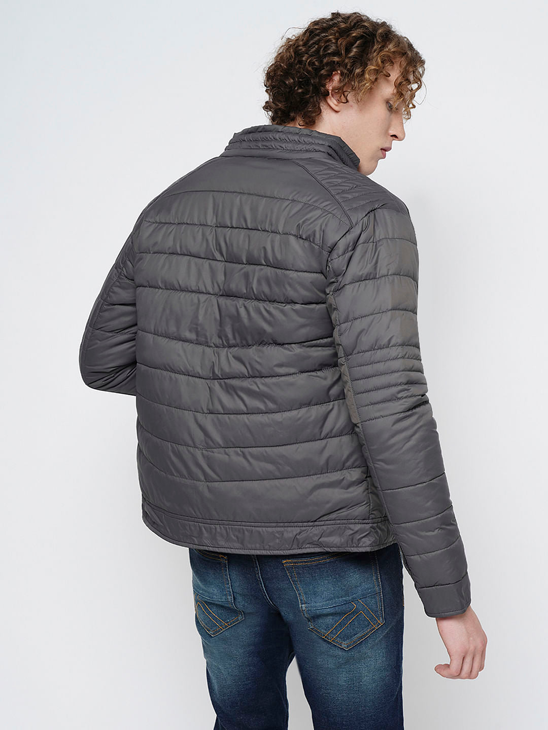 PRODUKT by JACK&JONES Dark Grey Zip-Up Puffer Jacket