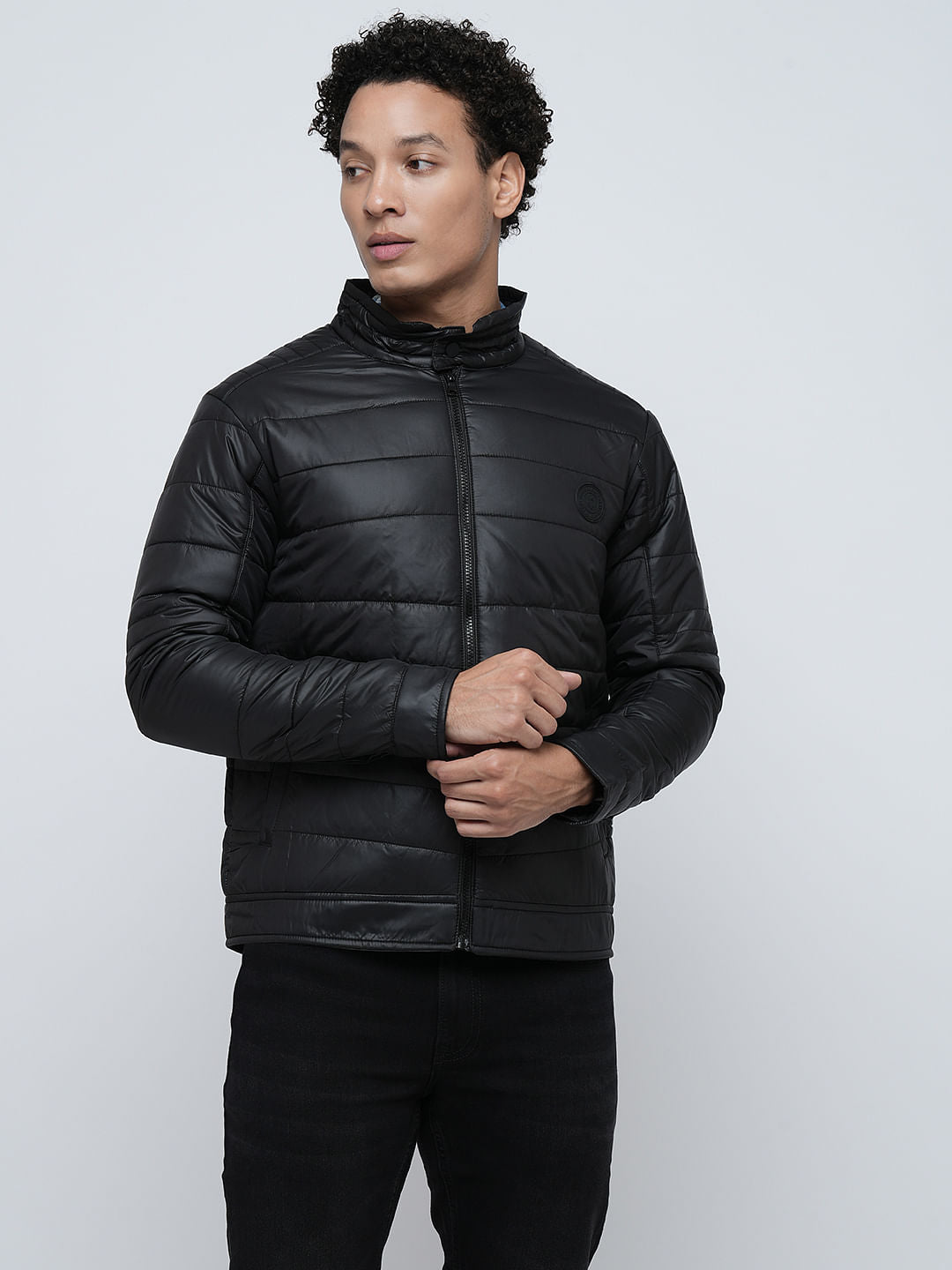PRODUKT by JACK&JONES Black Zip-Up Puffer Jacket