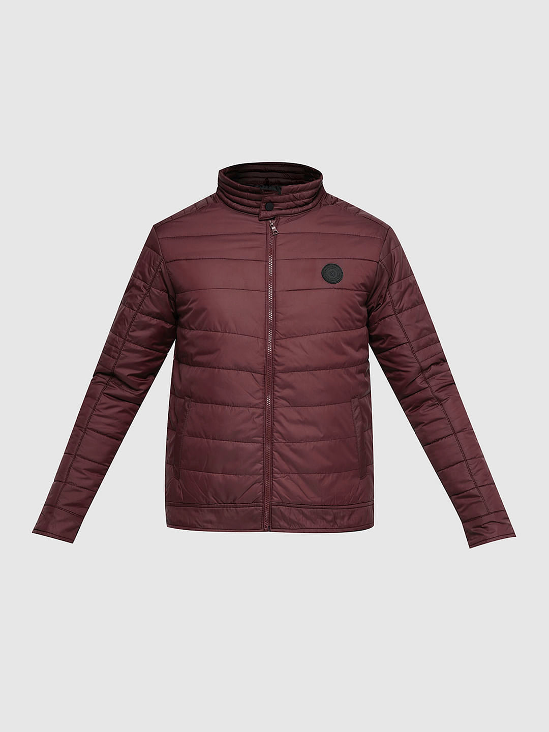 PRODUKT by JACK&JONES Maroon Zip-Up Puffer Jacket