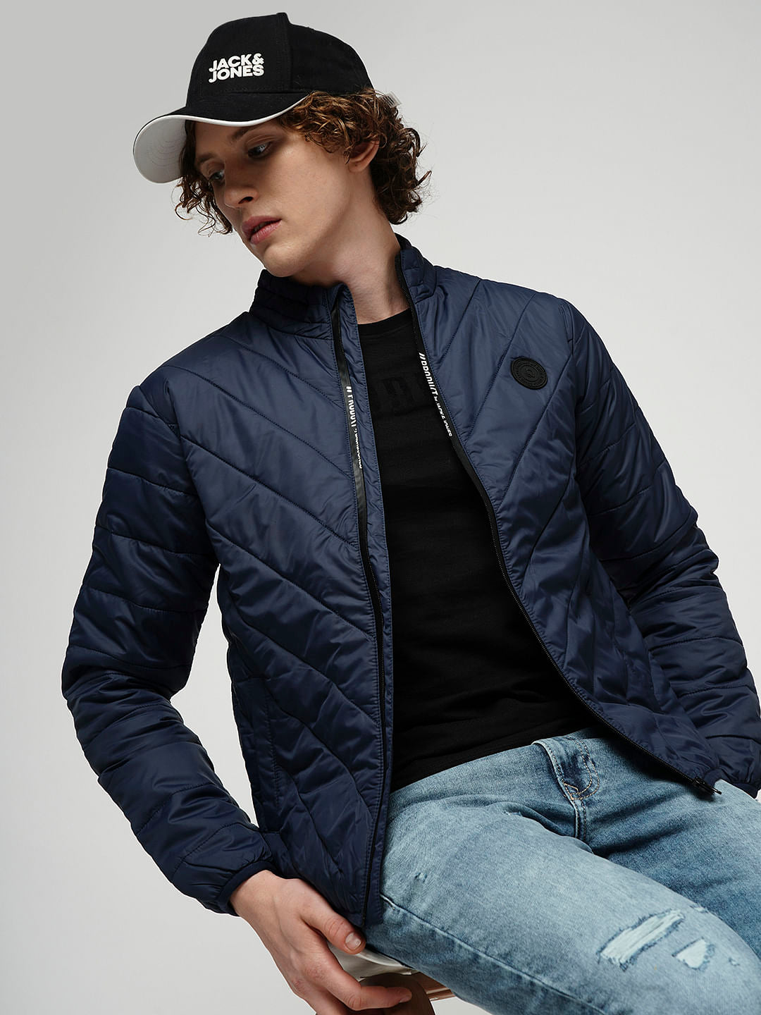 PRODUKT by JACK&JONES Blue High-Neck Puffer Jacket - S