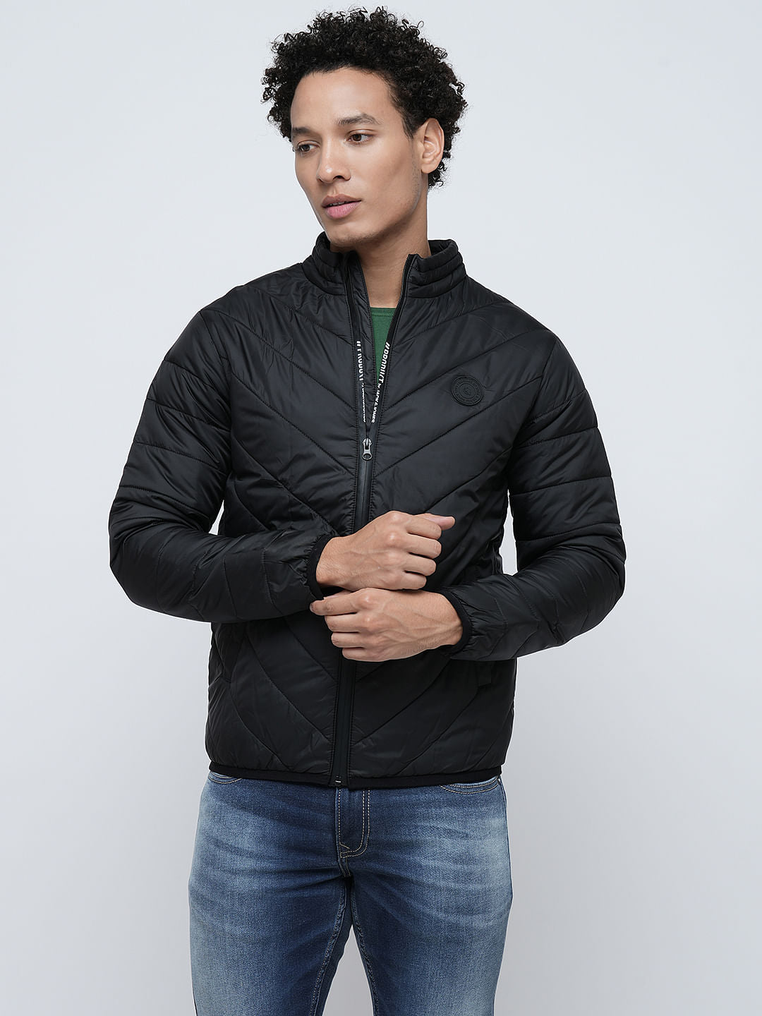 PRODUKT by JACK&JONES Black High-Neck Puffer Jacket