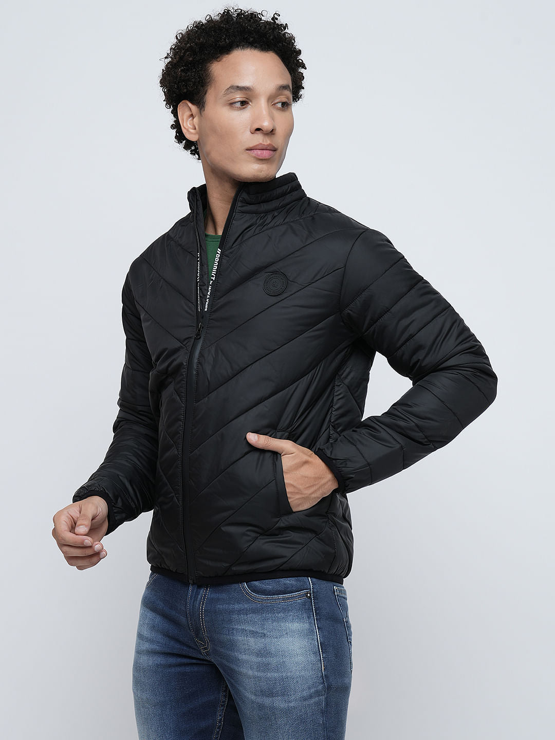 PRODUKT by JACK&JONES Black High-Neck Puffer Jacket
