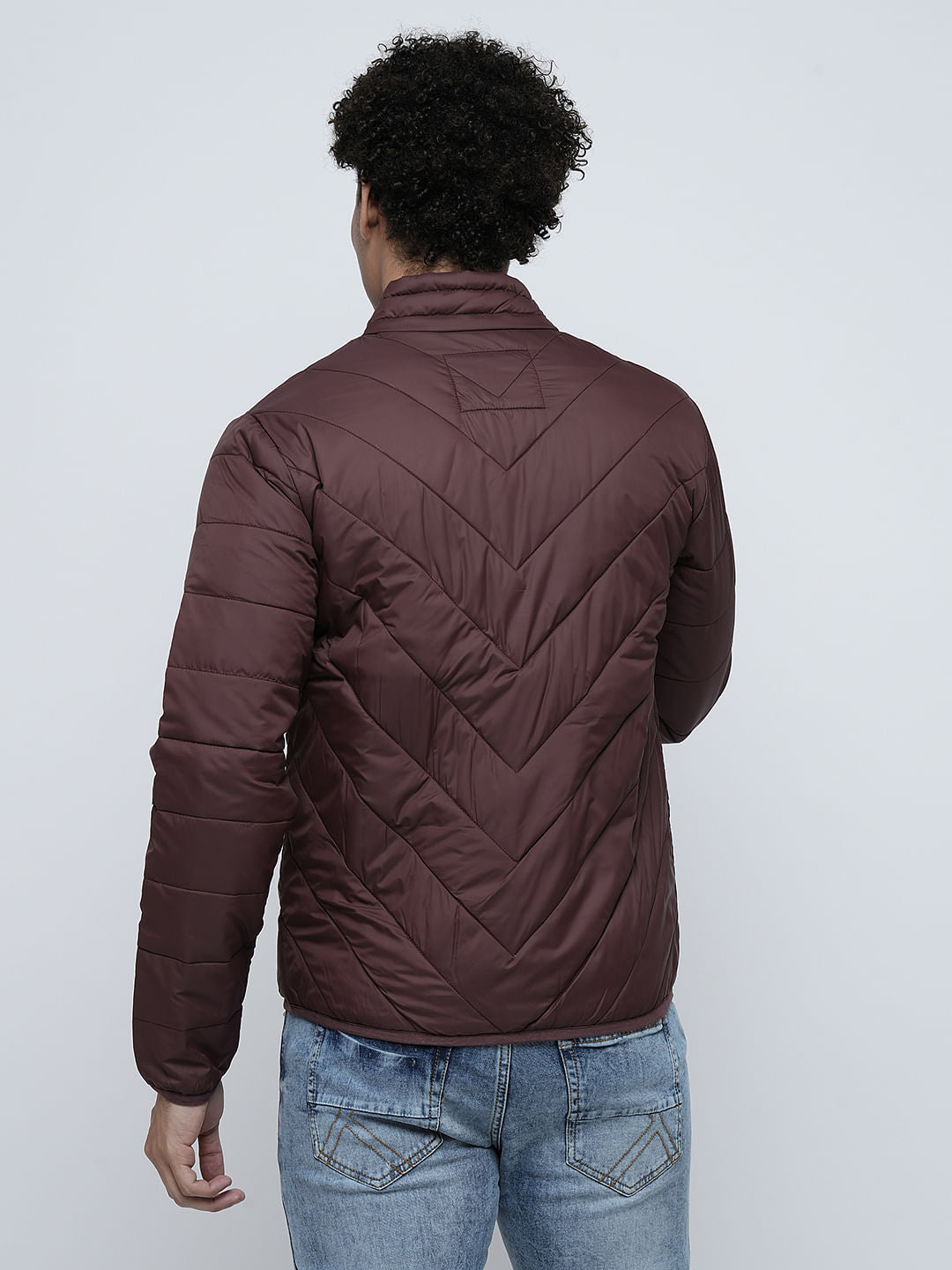 PRODUKT by JACK&JONES Maroon High-Neck Puffer Jacket