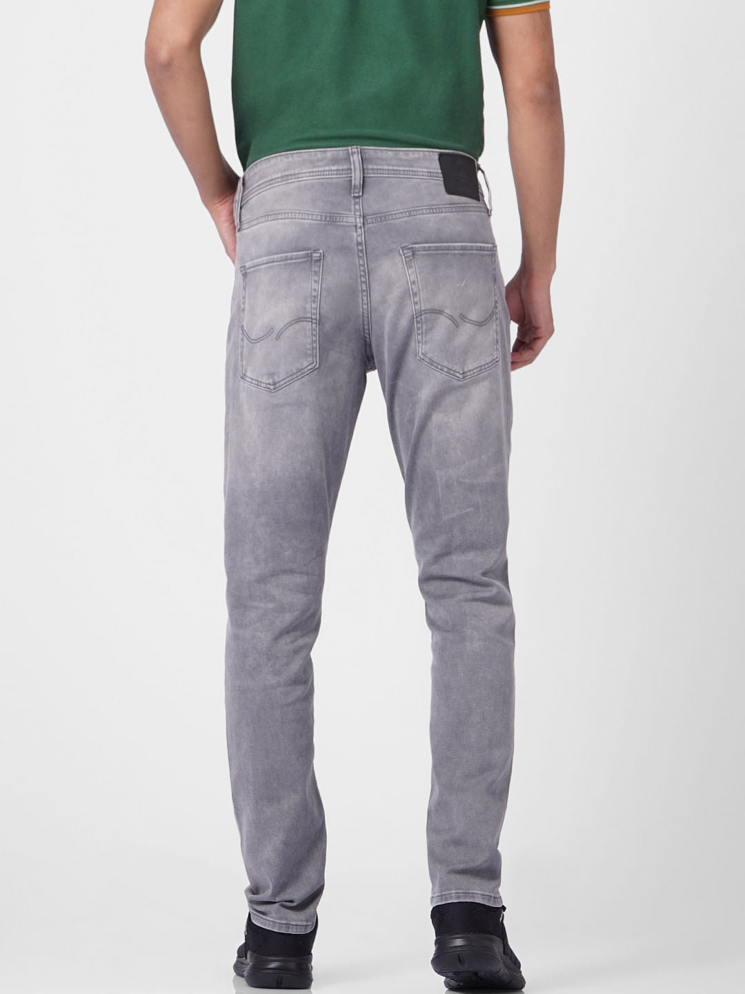 Grey Low Rise Tim Torn Anti Jeans