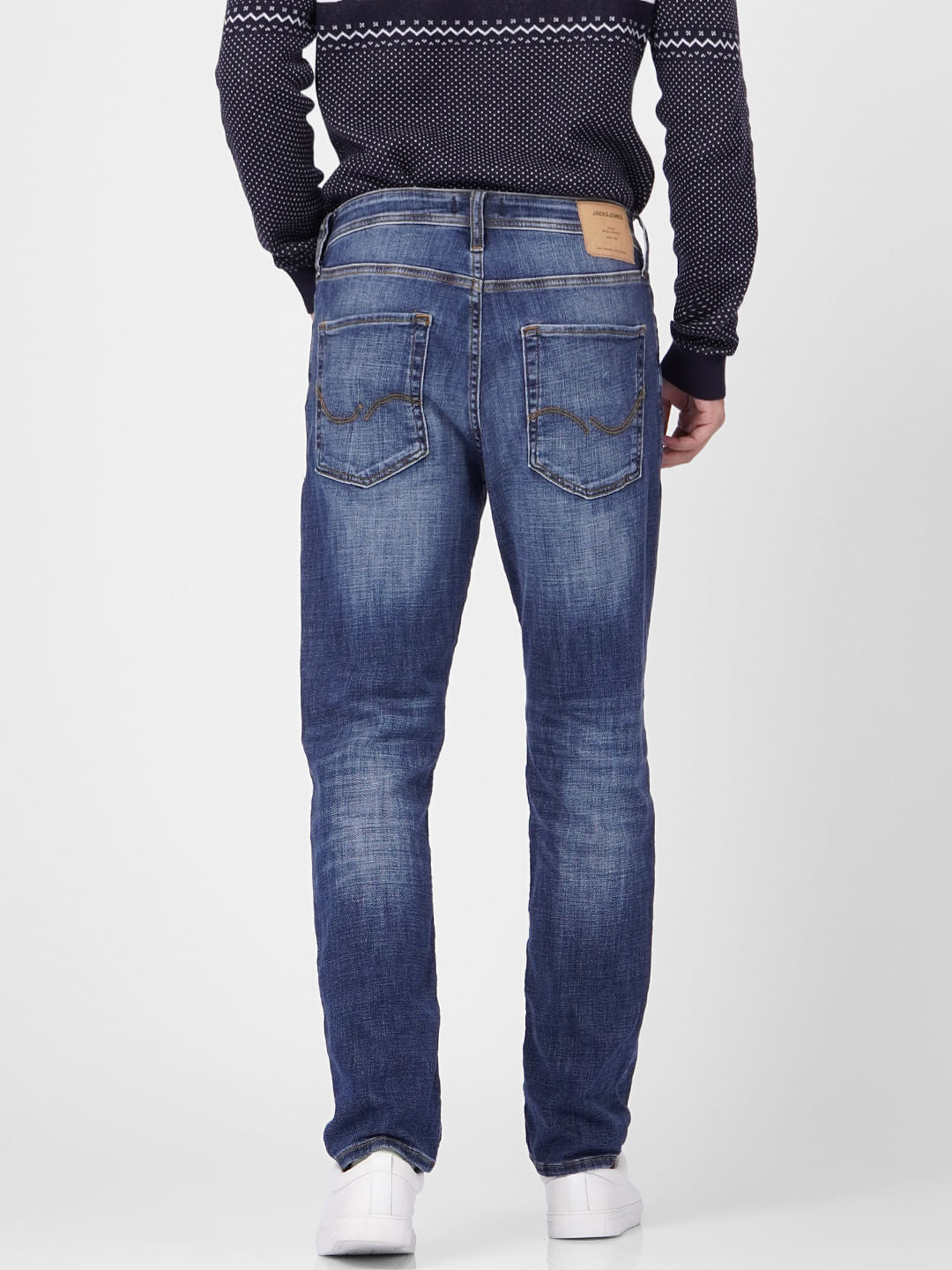 Blue Low Rise Tim Torn Slim Jeans