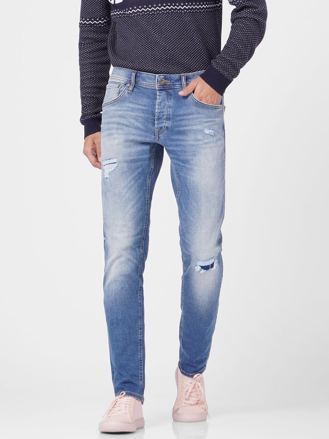 Dark Blue Low Rise Glenn Slim Jeans