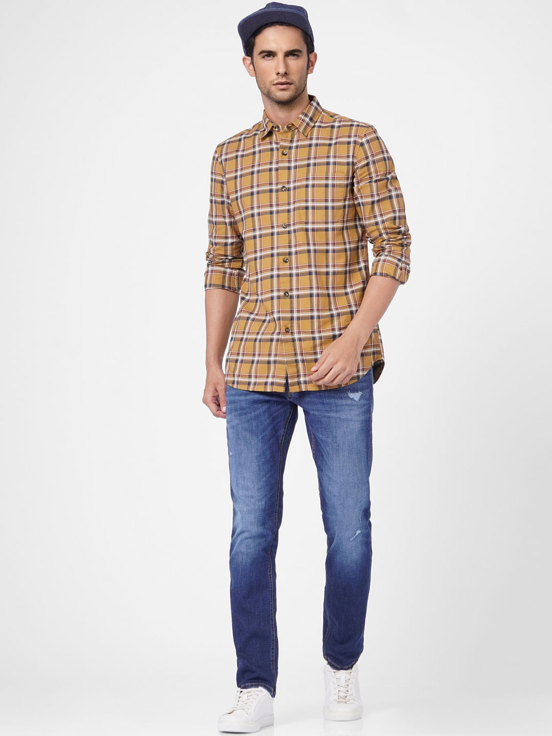 Blue Low Rise Glenn Torn Slim Jeans - 28/30