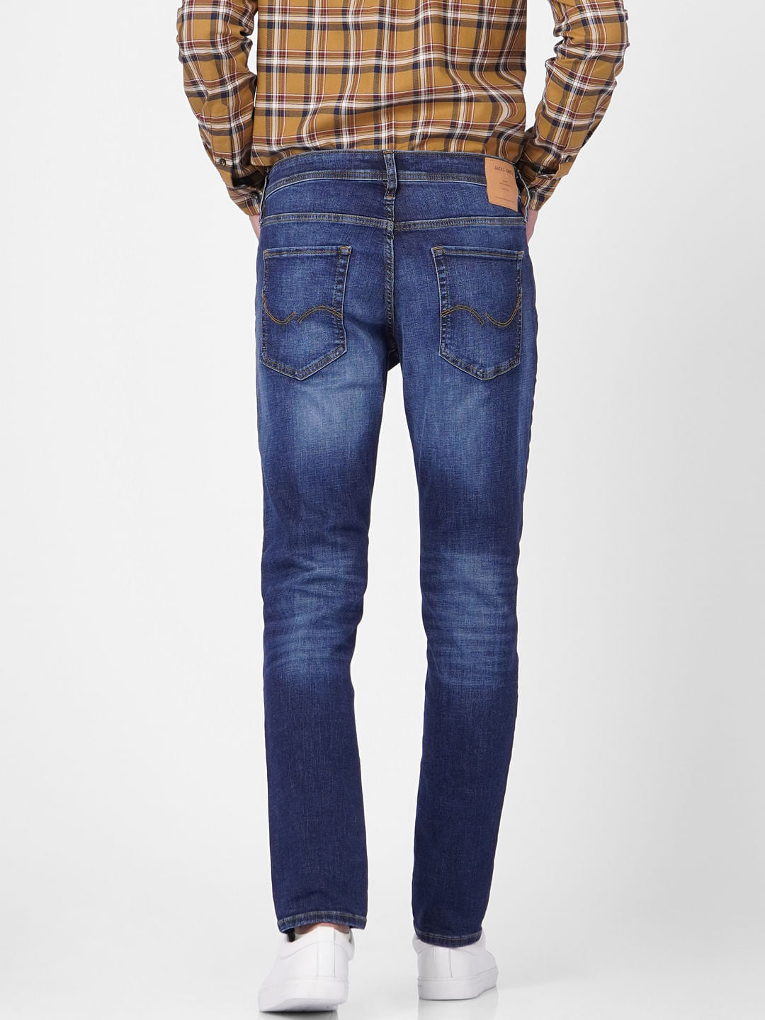 Blue Low Rise Glenn Torn Slim Jeans