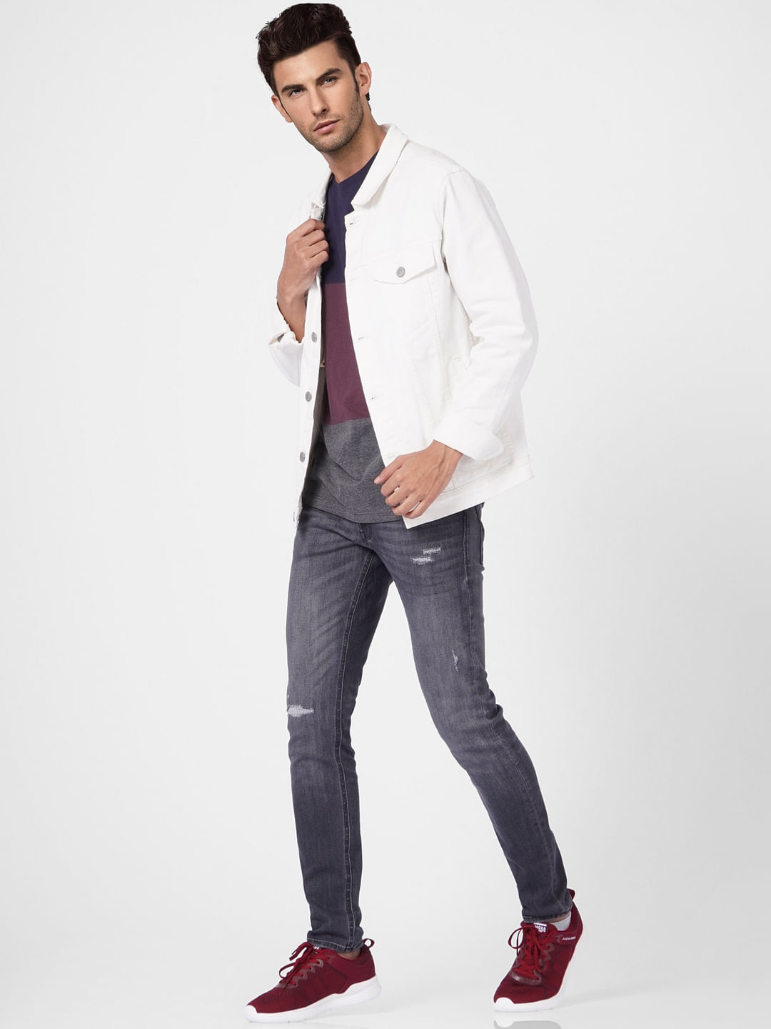 Black Low Rise Liam Torn Skinny Jeans