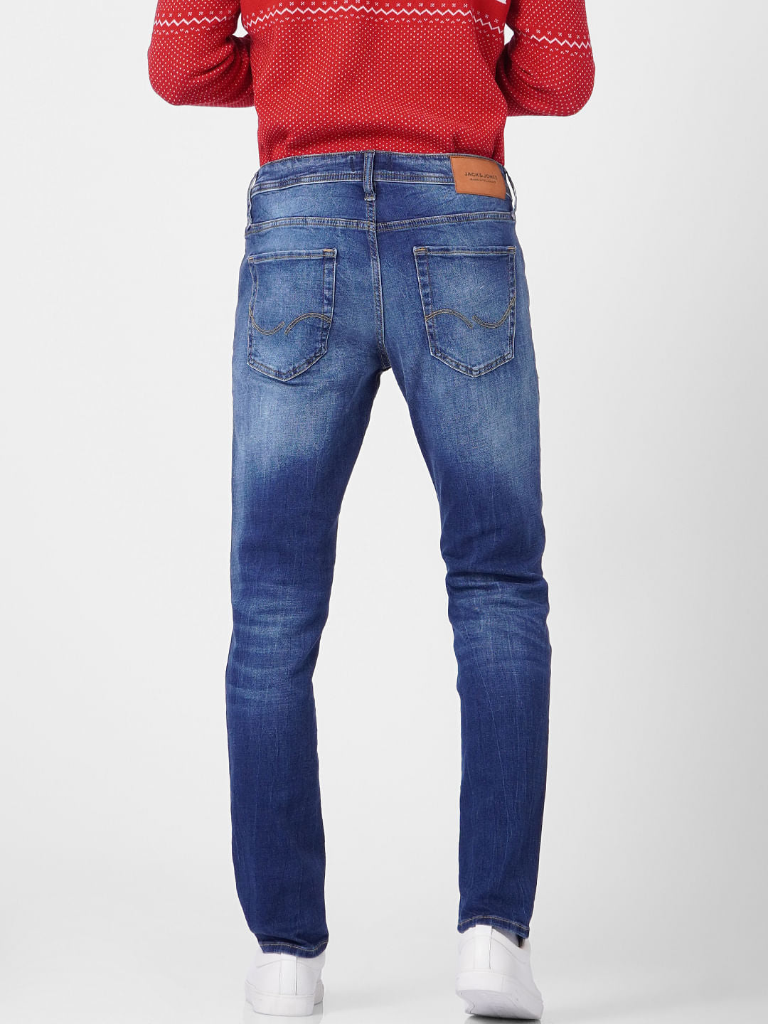Blue Low Rise Glenn Torn Slim Jeans