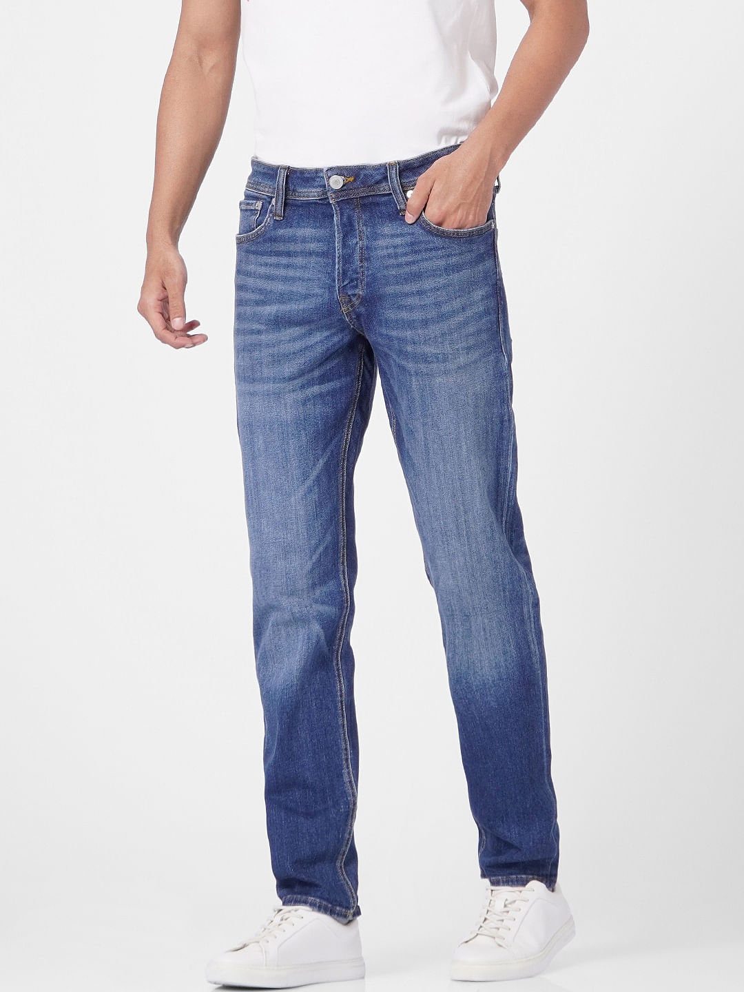 Blue Low Rise Glenn Slim Jeans