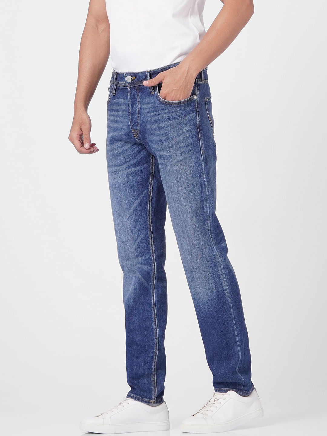 Blue Low Rise Glenn Slim Jeans