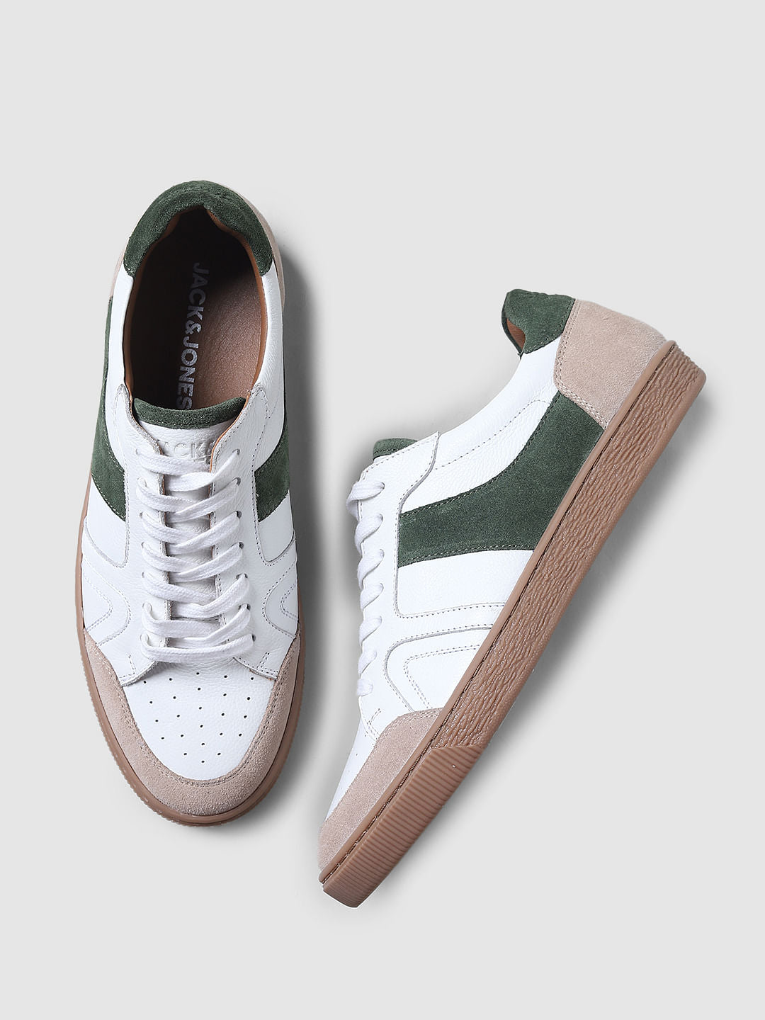 White Colourblocked Sneakers