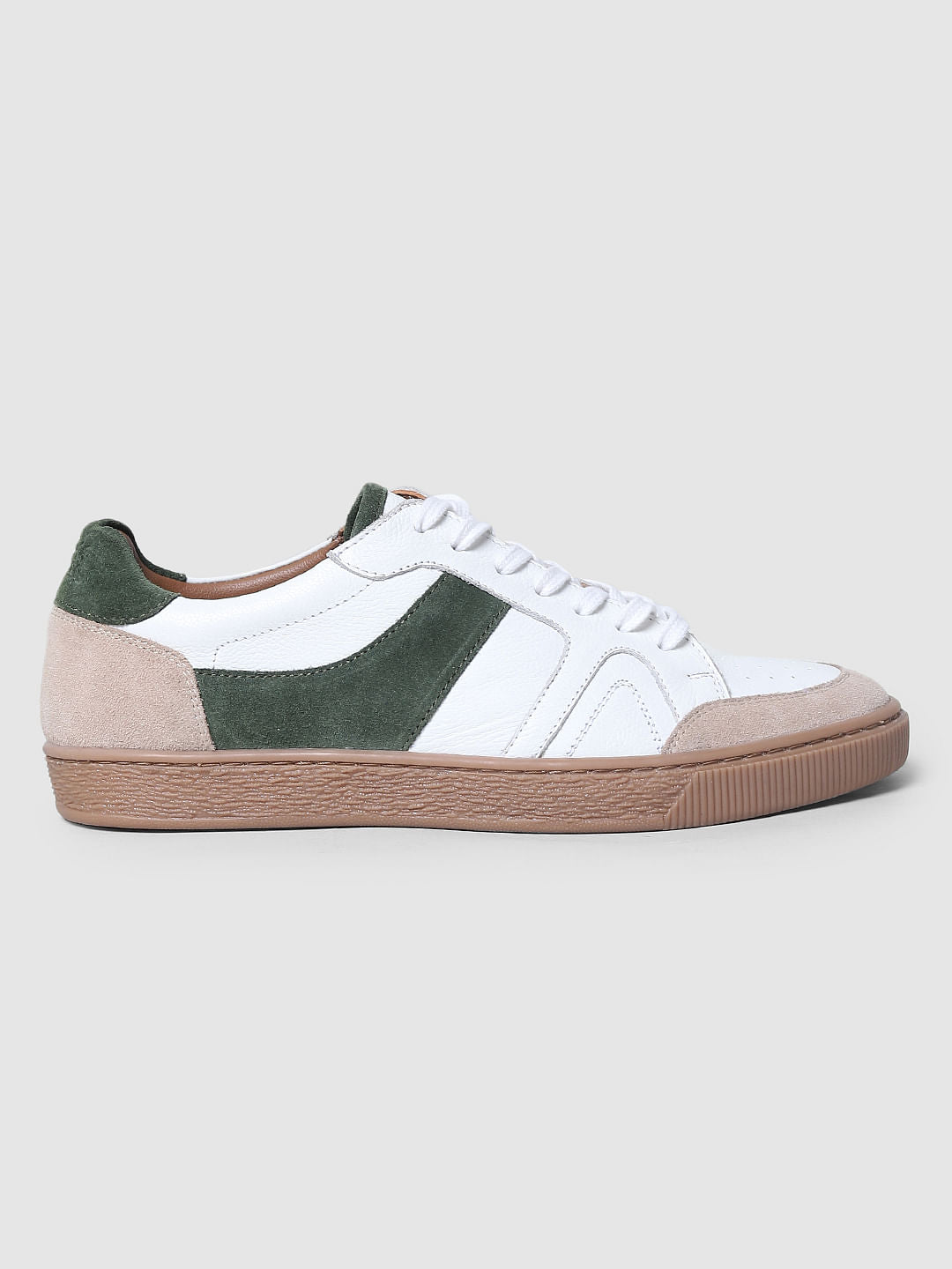White Colourblocked Sneakers